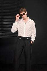 Haven Textured Long Sleeve Shirt WHITE